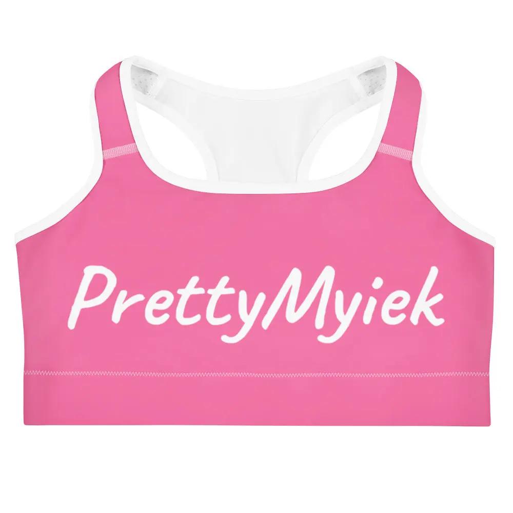 PrettyMyiek Pink Sports Bra - High Support Workout Bra PrettyMyiekTingz