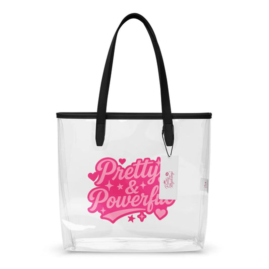 Pretty & Powerful Clear Tote Bag - Stadium Approved | PrettyMyiek PrettyMyiekTingz