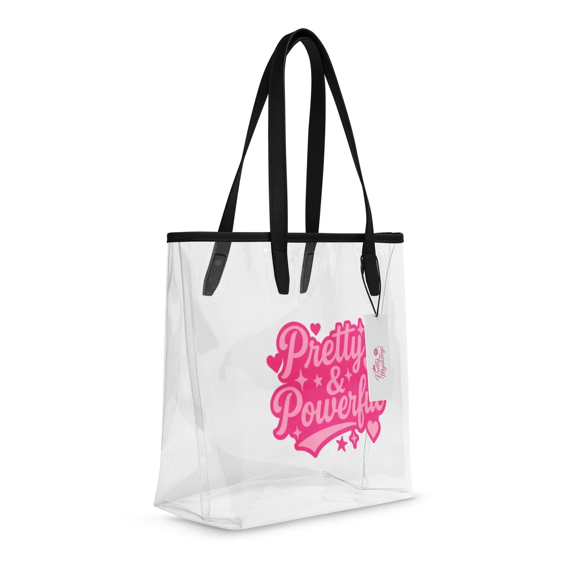 Pretty & Powerful Clear Tote Bag - Stadium Approved | PrettyMyiek PrettyMyiekTingz